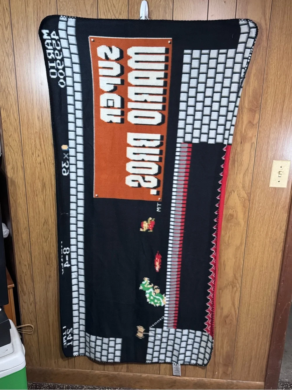 Super Mario Bros. Throw Blanket - Black &‎ Red 30.5” Wide x 60.5” Long