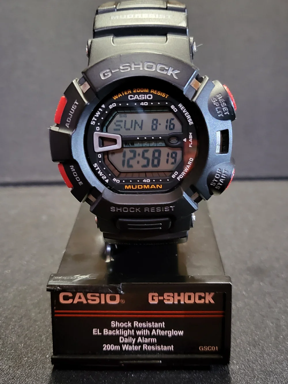 Casio G-Shock Mudman G-9000 Digital Watch - Black with Red Accents