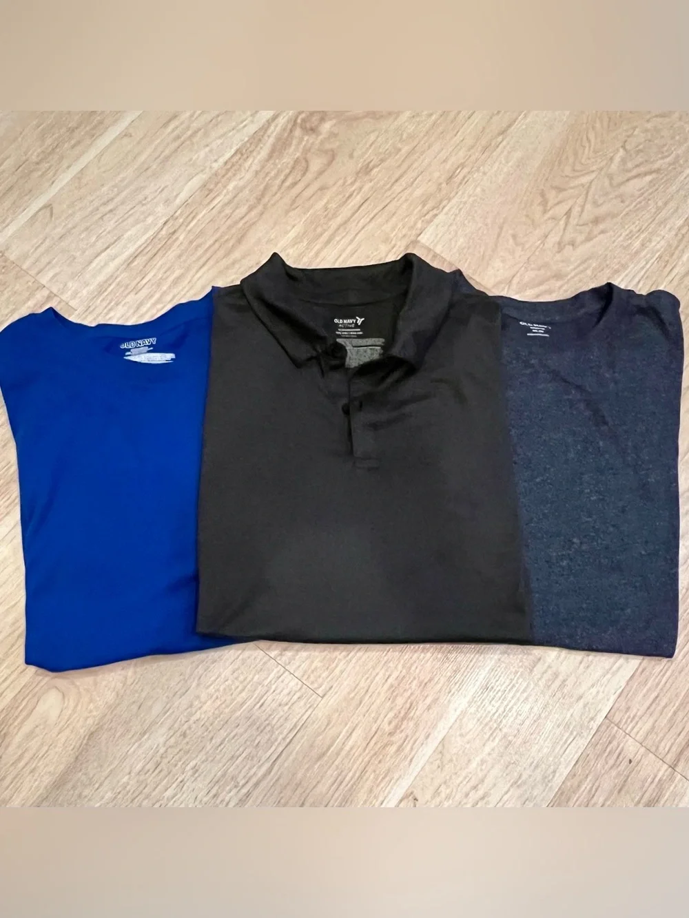 3 Old Navy Boys XXL short sleeves, Dark Grey Athletic Polo,  Blue and Navy Ts.