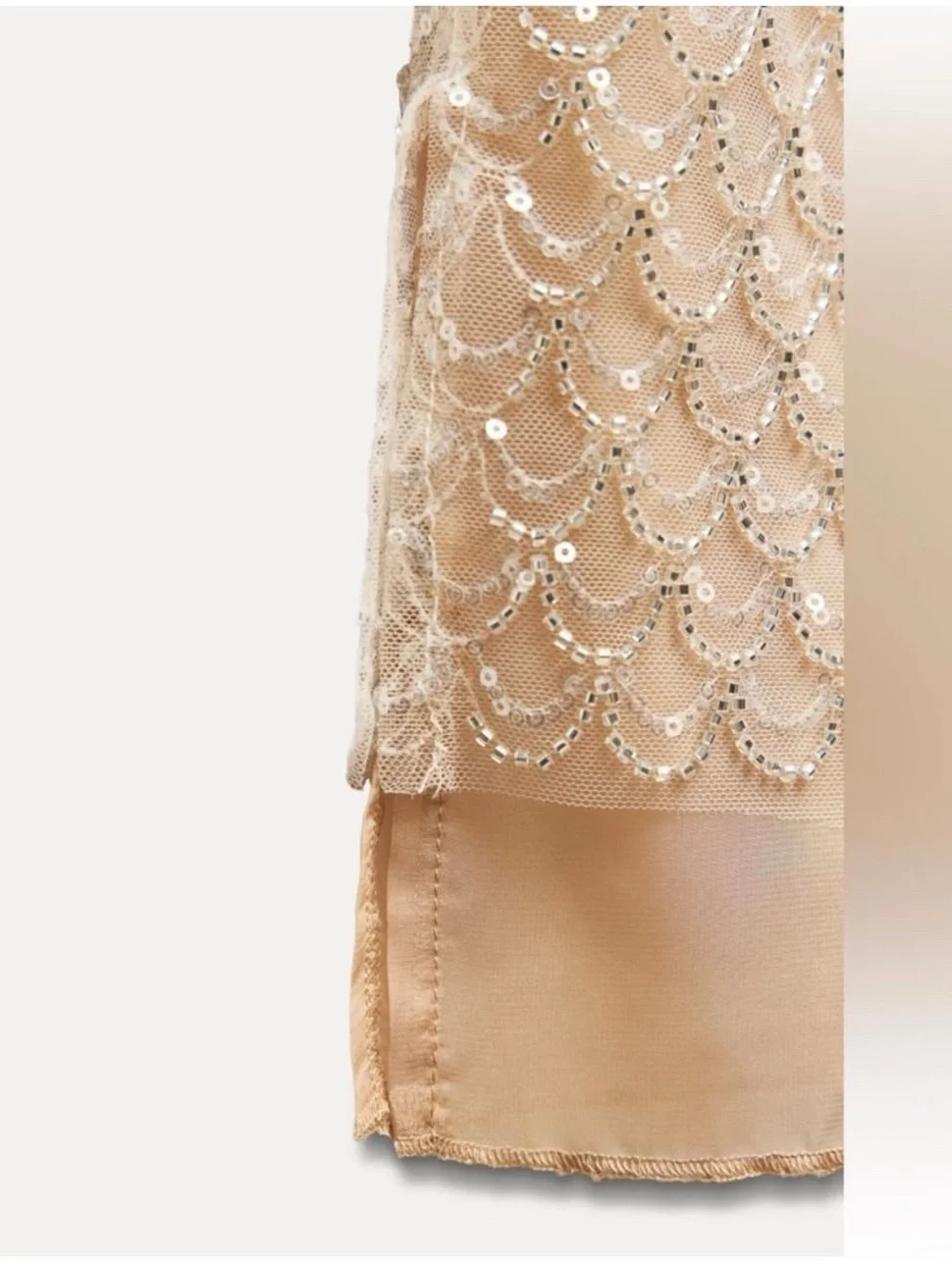 ZARA Beaded Midi Skirt Size Small LIKE MIU MIU