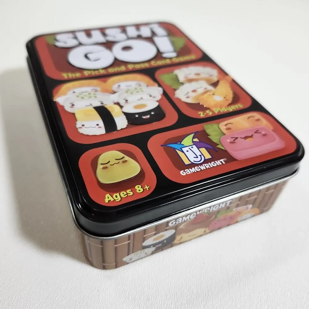 Sushi Go Pick & Pass Card Game in Metal Tin Box by Gamewright Family Party Fun