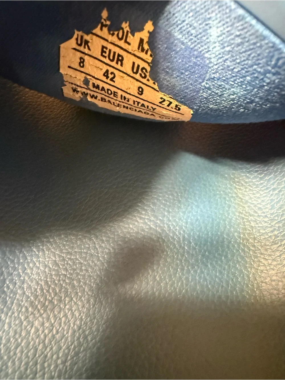 Balenciaga Mens Royal Blue Logo Slide Sandals