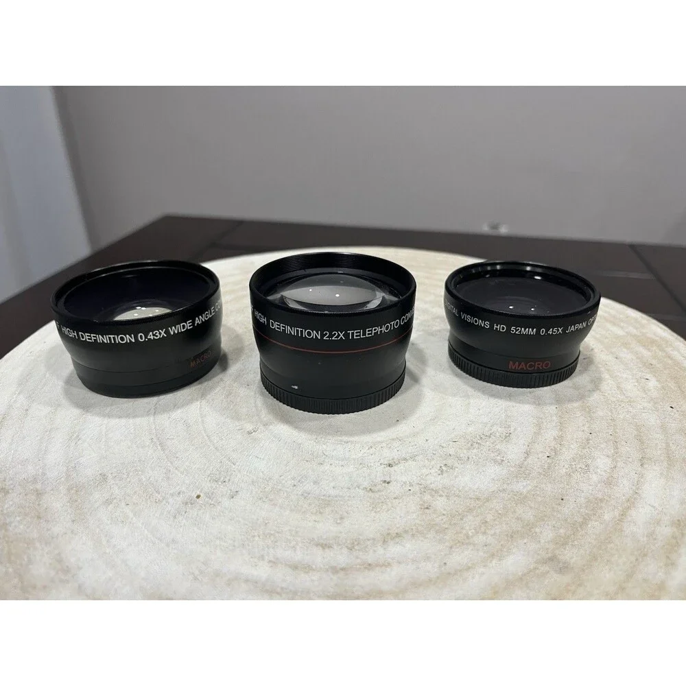 Digital Visions 52mm .45x Japan Optics & Vivitar HD .43x and 2.2x Converters
