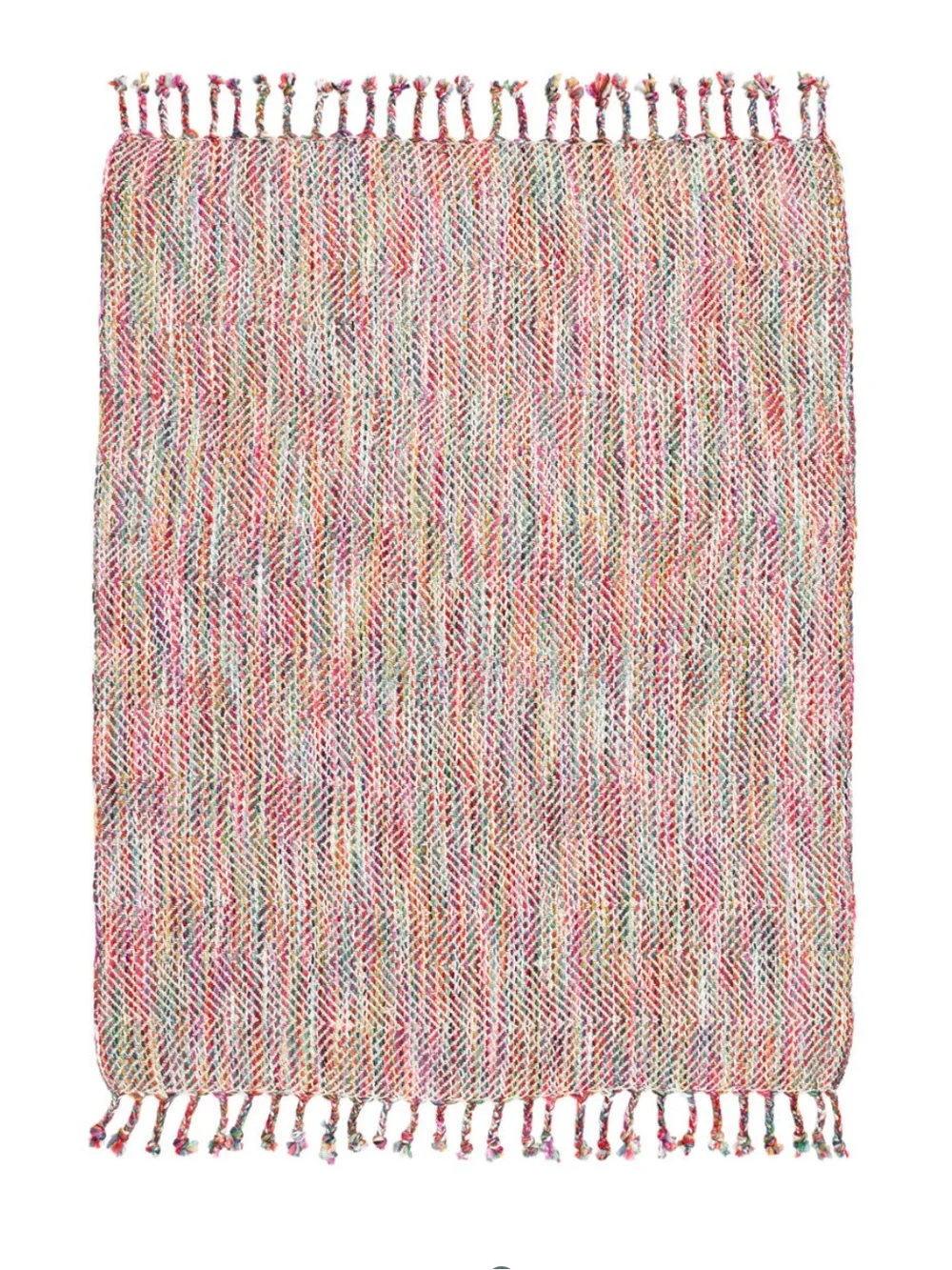 Multicolor Stitch Fringe Throw Blanket