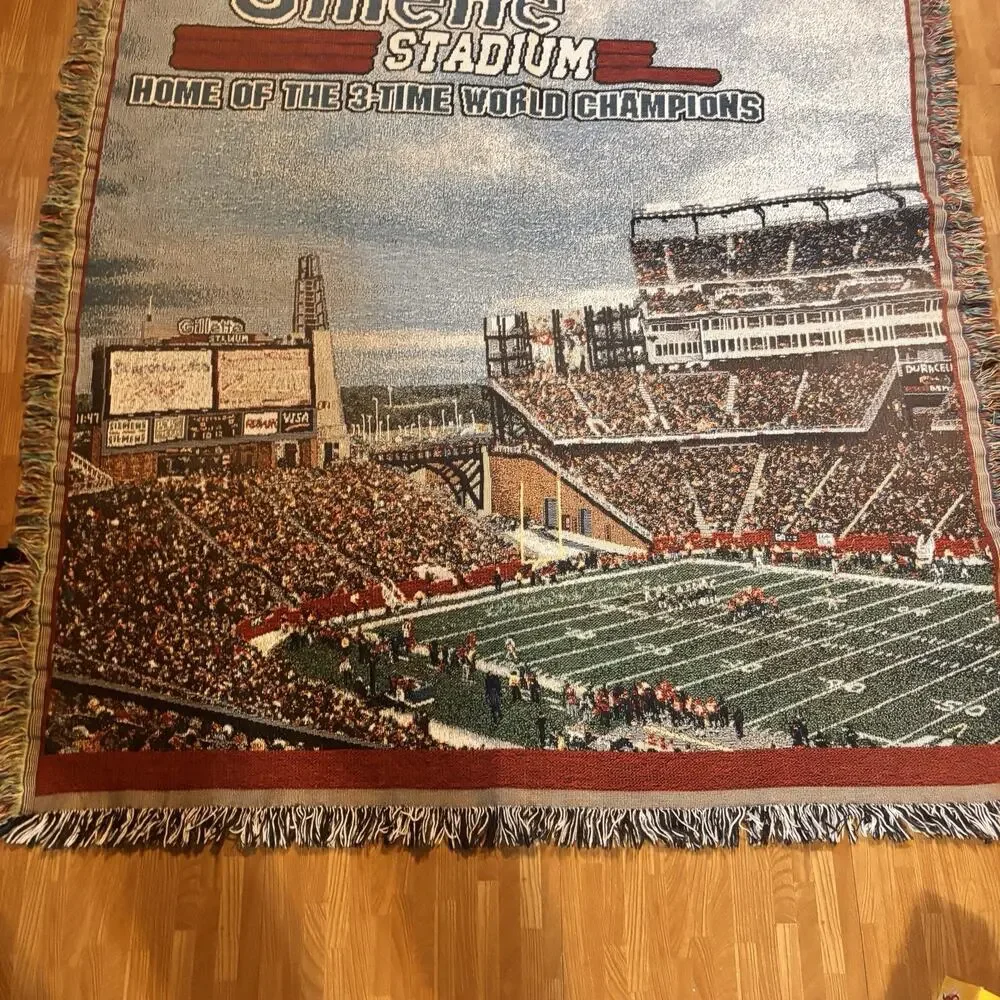 Gillette Stadium New England Patriots 3-Time World Champions Woven Throw Blanket