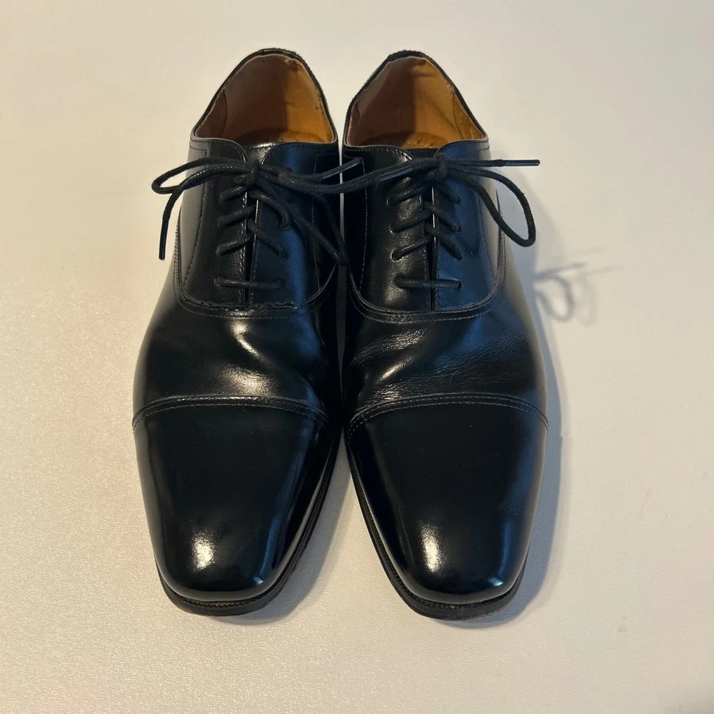 Florsheim Leather Oxford‎ Cap Toe Dress Shoes Men's 8.5 Black Lace Up