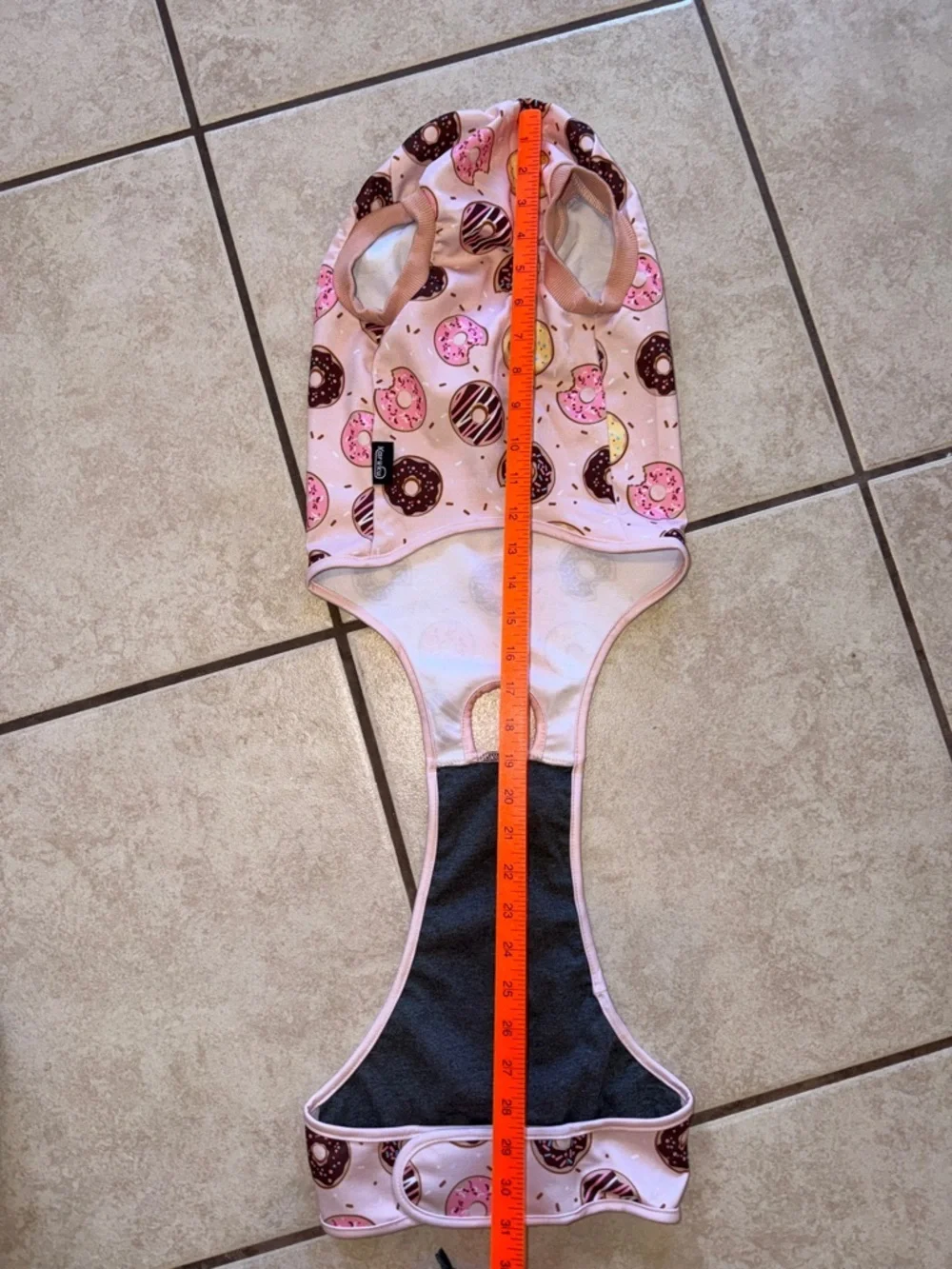 Pink Donut Print Dog recovery pajamas