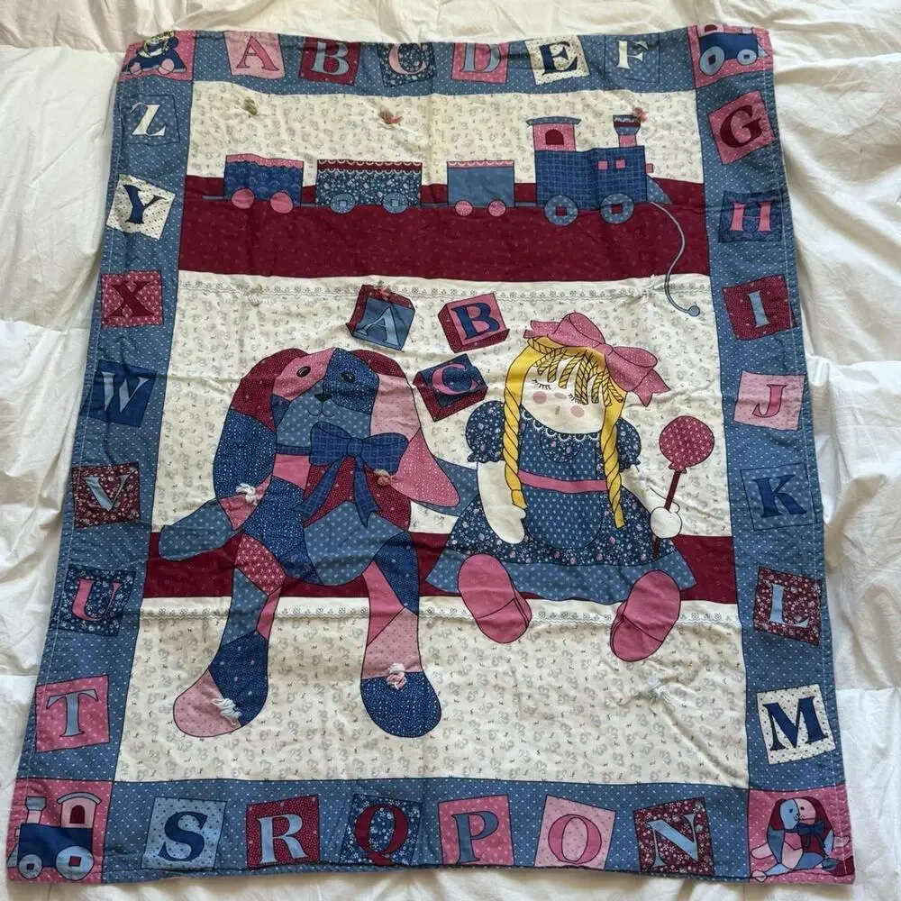 Patchwork printed baby blanket fleece floral‎ 33