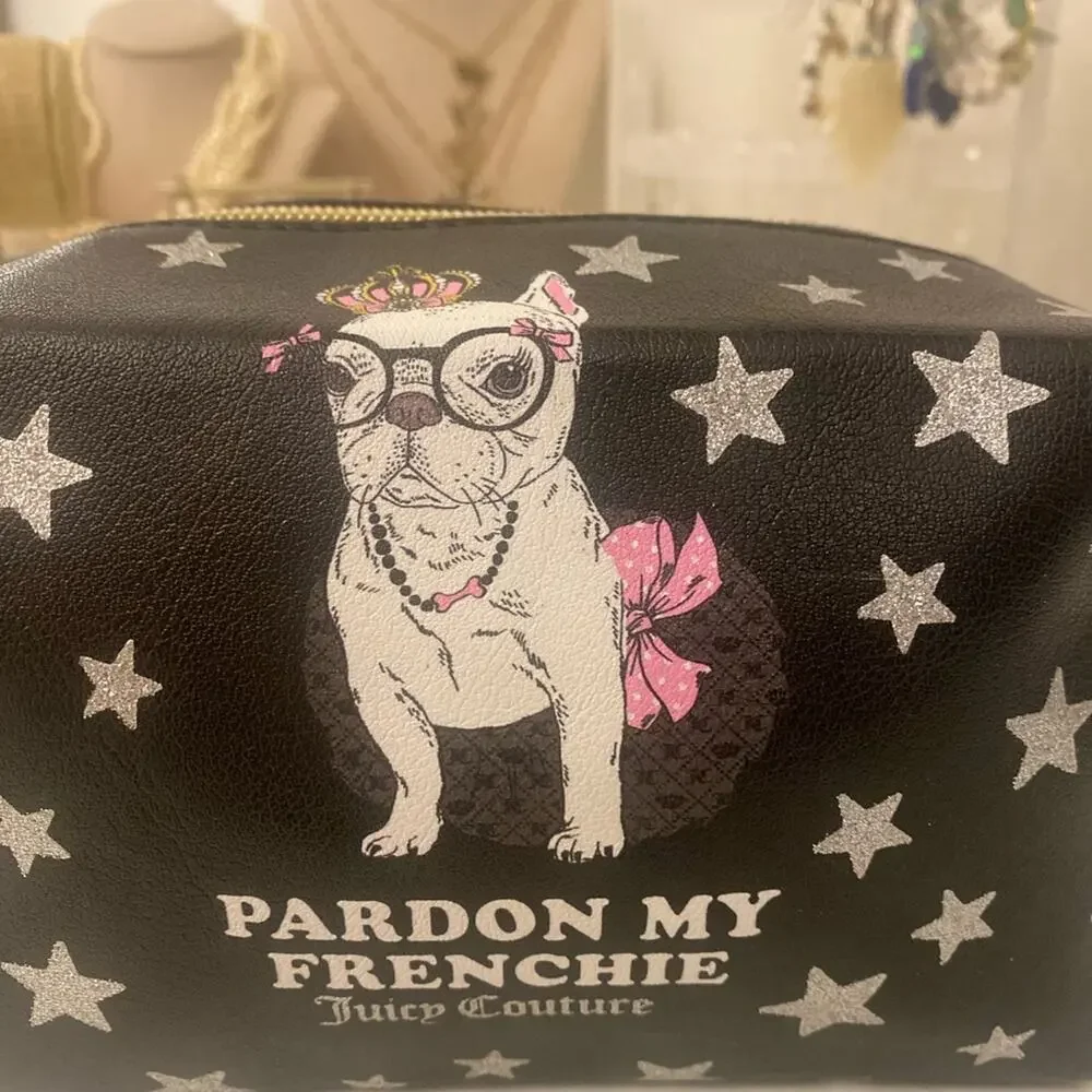 Pardon my Frenchie Juicy Couture pencil pouch or make up bag
