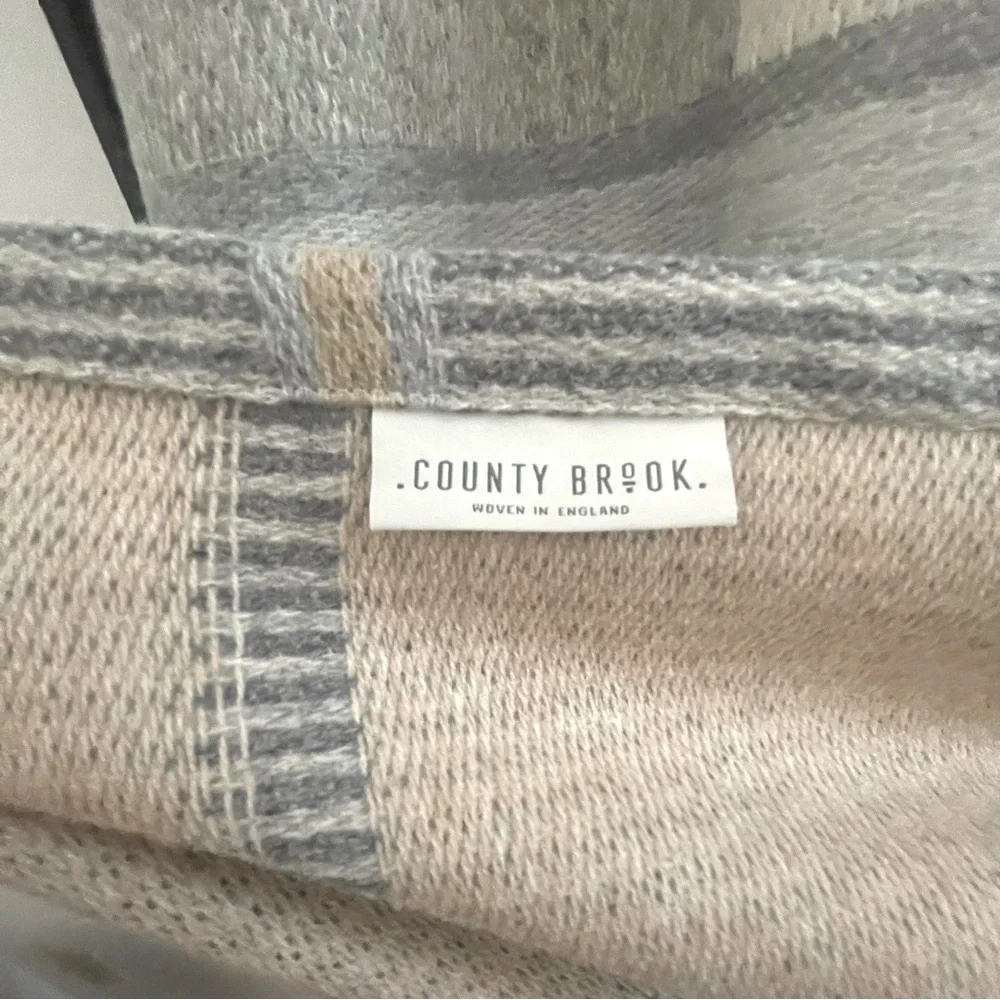 County Brook Lancashire England Handwoven Wool Throw Gray - NEW