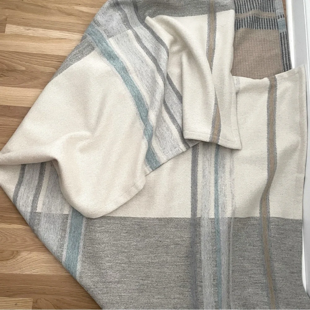 County Brook Lancashire England Handwoven Wool Throw Gray - NEW