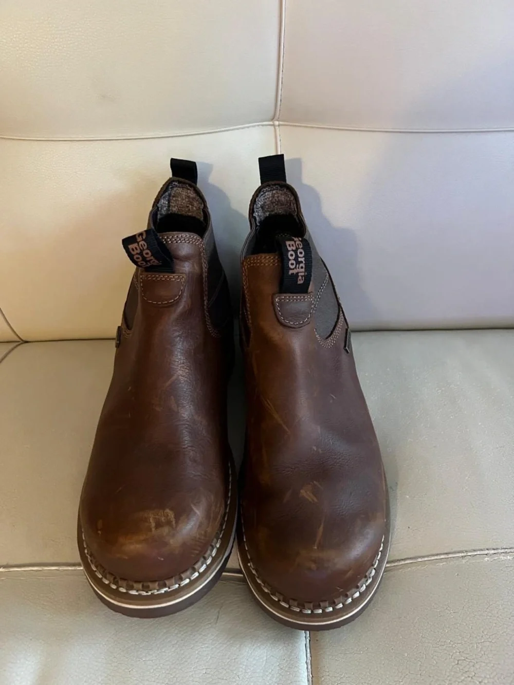 Georgia boot  Men's Brown Chukka Slip-On Boots