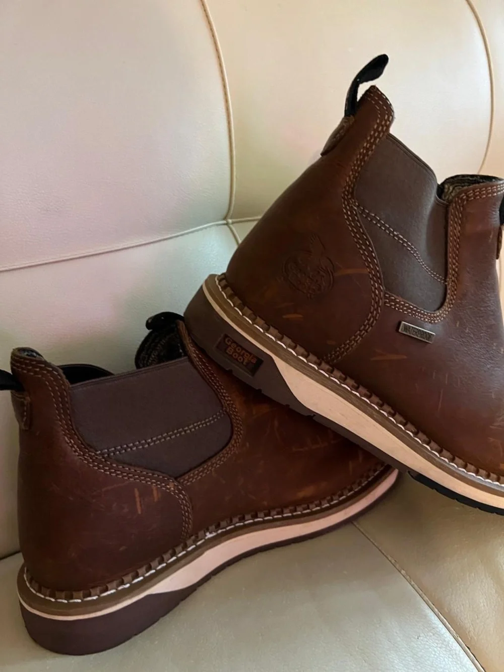Georgia boot  Men's Brown Chukka Slip-On Boots