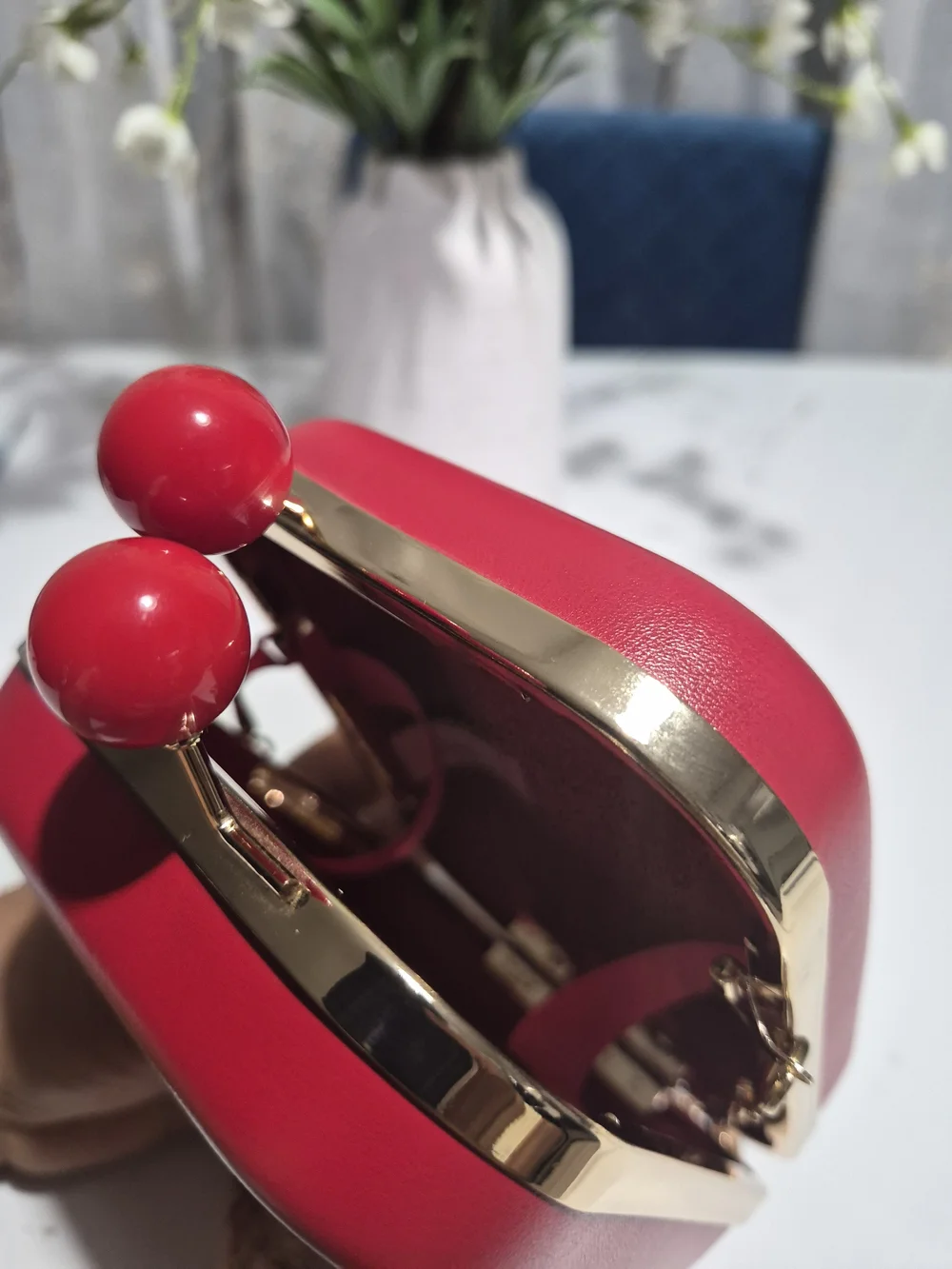 Elizabeth Arden Red Satin Blazer-Look Accessory