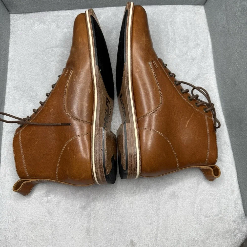 HELM Zind Mens 9.5 EE Teak Brown Leather Lace Up Boots Made in Brazil M20418