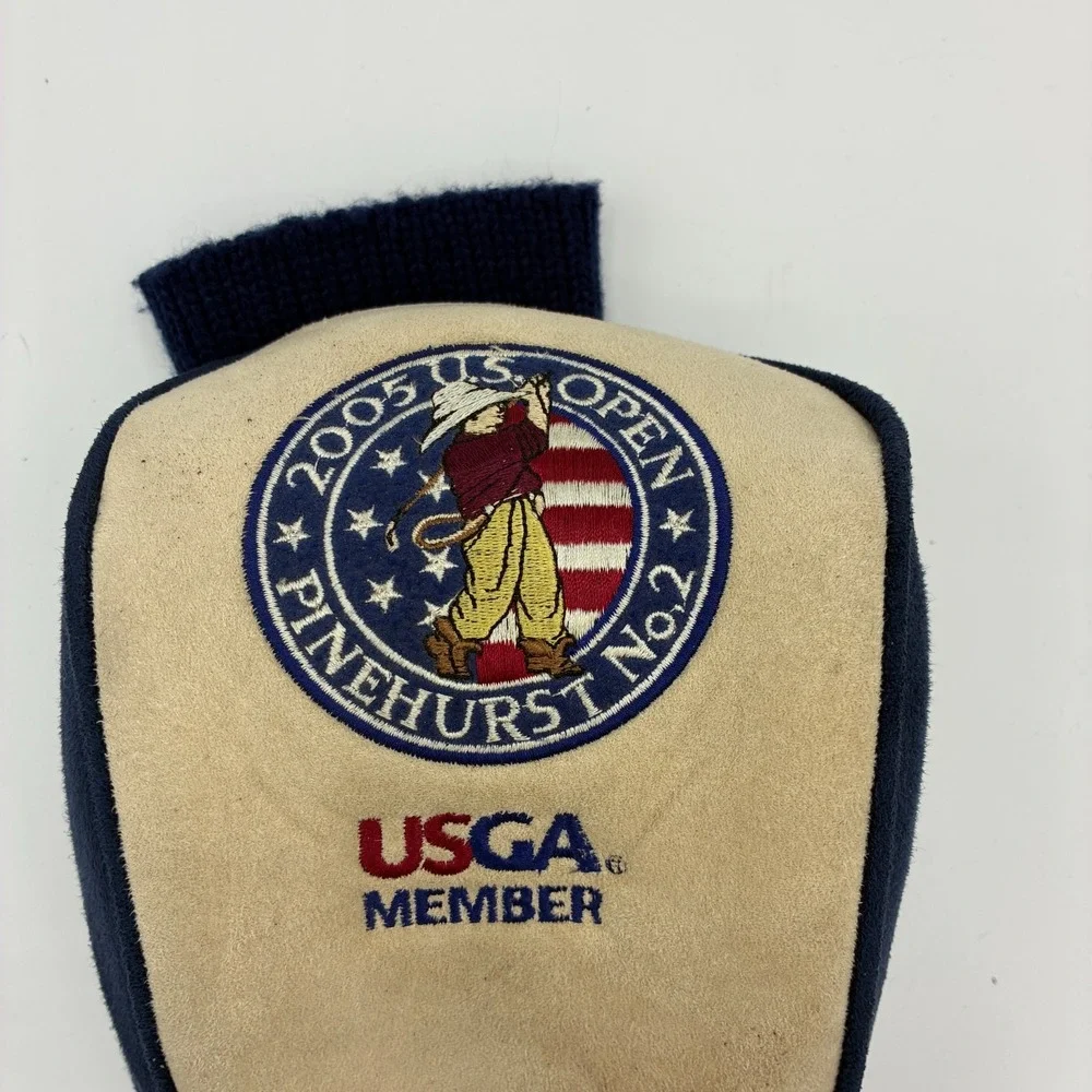 US Open 2005 Pinehurst No.2 USGA Member Driver Headcover Tan Blue Padded