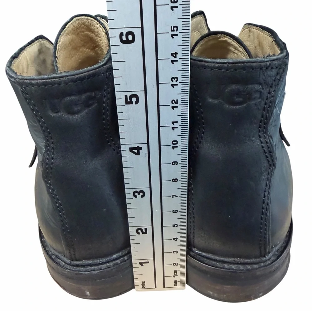 UGG Australia Black Leather Buckle‎ Ankle Boots – Size 9.5 Men