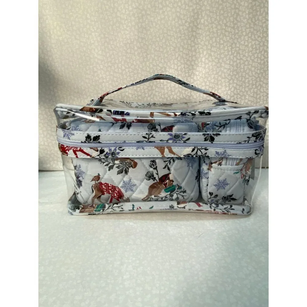 Vera Bradley 3 Pc Cosmetic Set - Merry Mischief Snow Days