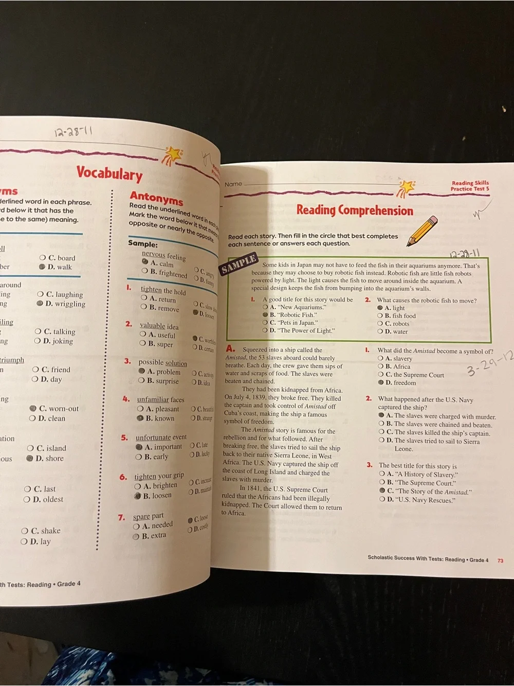 Scholastic Success With 4th Grade Workbook Math Reading