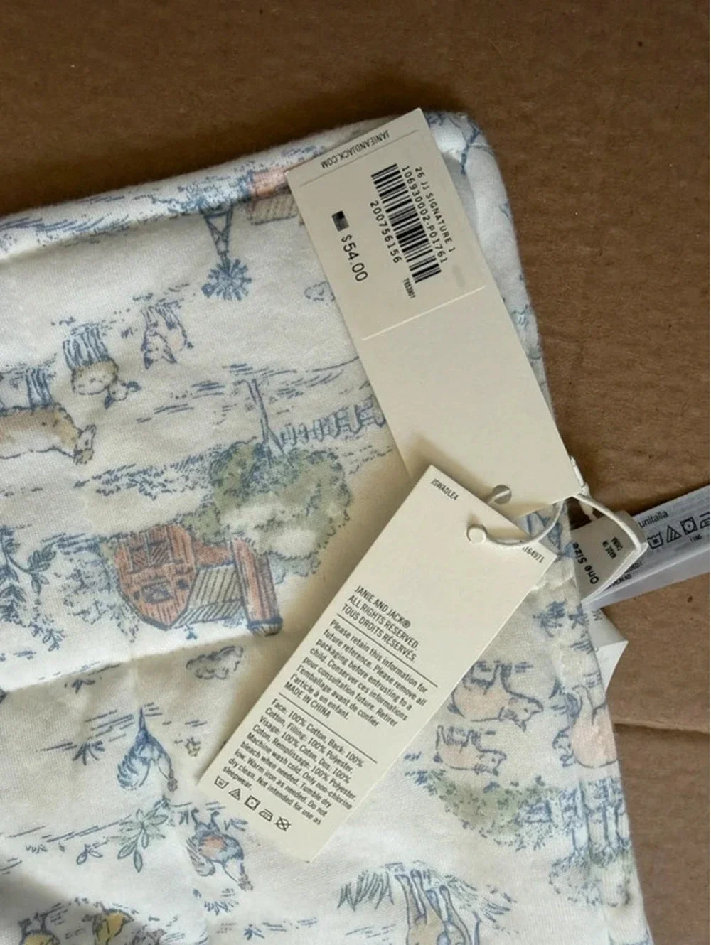 Baby Farm Animal Toile Quilted blanket
