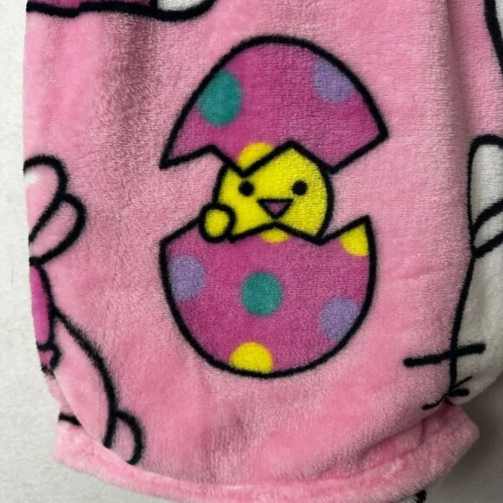 Hello Kitty Easter Bunny Silk‎ Touch Throw Blanket Pink 40x50 Sanrio Northwest