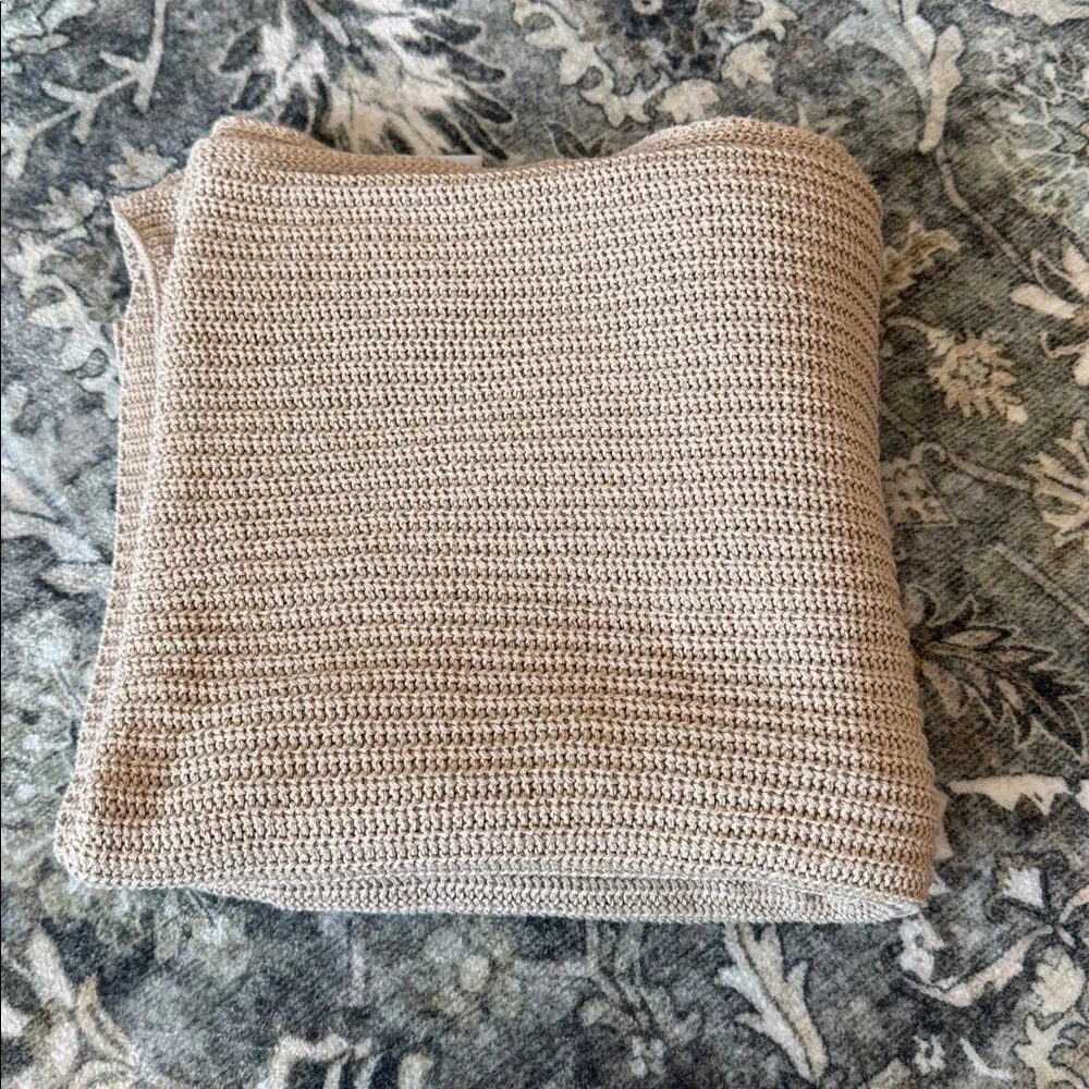 Cotton Blend Knit Throw