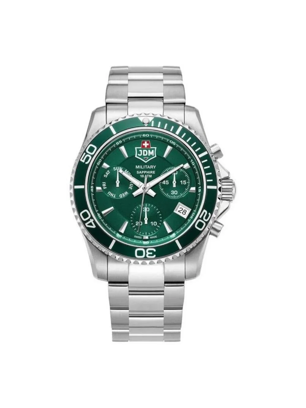 NWT Jdm Military Sierra Chrono Green Dial Men's Watch