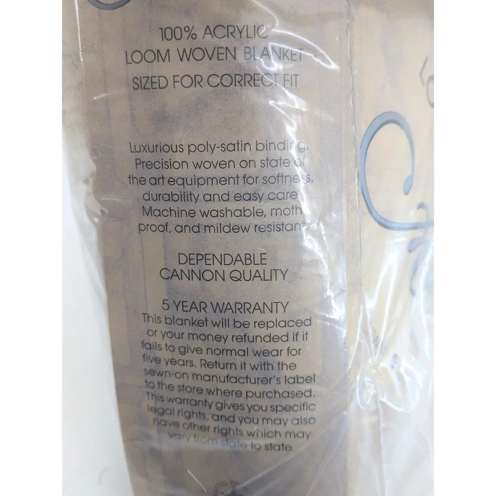VINTAGE ALEXIS CANNON LOOM WOVEN IVORY WHITE BLANKET BEDROOM TWIN/FULL 72