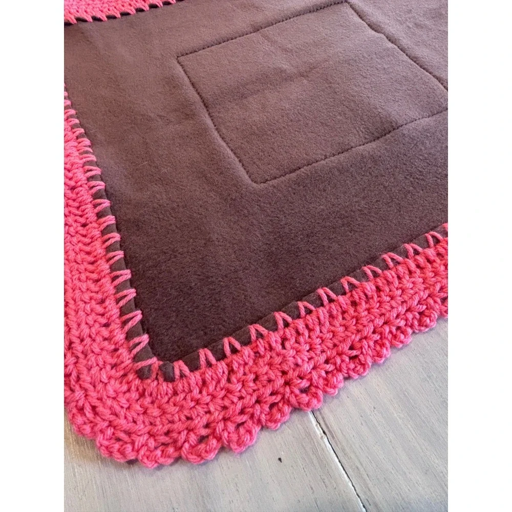 Star Wars Darth Vader Handmade Fleece Lovey Blanket Pink Crochet Trim‎ 18x18