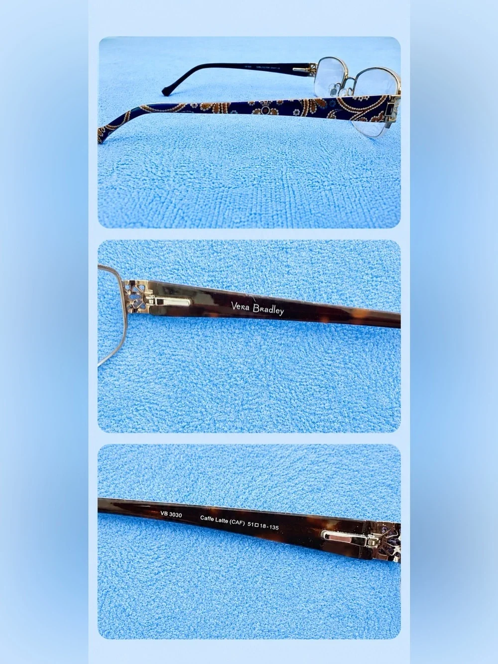 Vera Bradley Caffè Latte Semi-Rimless Glasses in Brown and Light Bronze 💜