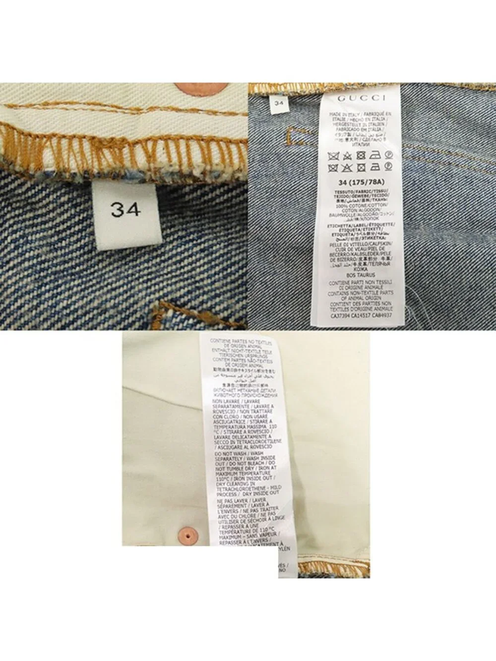 Gucci Denim Pants Light Blue Cotton Full Length 34