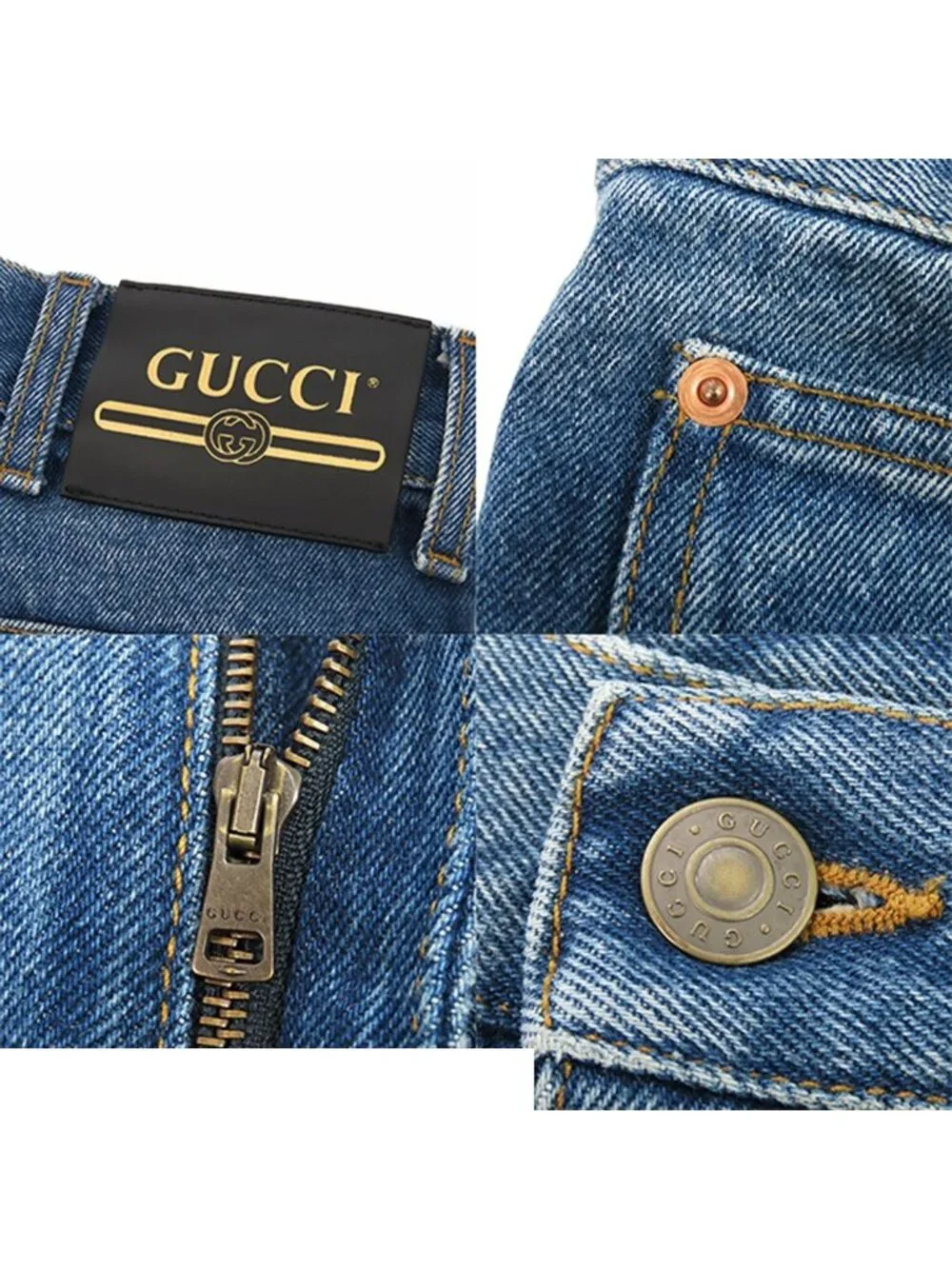 Gucci Denim Pants Light Blue Cotton Full Length 34