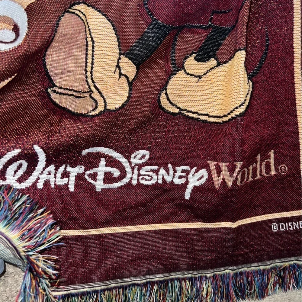 Walt Disney World Mickey Mouse Tapestry Throw Blanket Woven Design Theme Parks