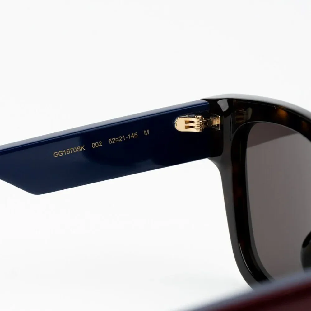 SALE! NEW Gucci GG1670SK 002 Havana Blue Grey Unisex Square Sunglasses GG 1670SK