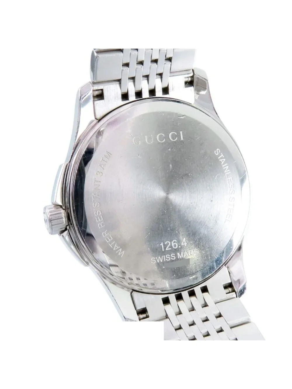 Gucci Timeless 126.4 Brown SS Date Round Watch Quartz