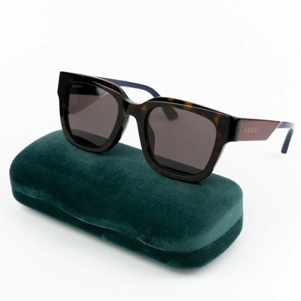 SALE! NEW Gucci GG1670SK 002 Havana Blue Grey Unisex Square Sunglasses GG 1670SK