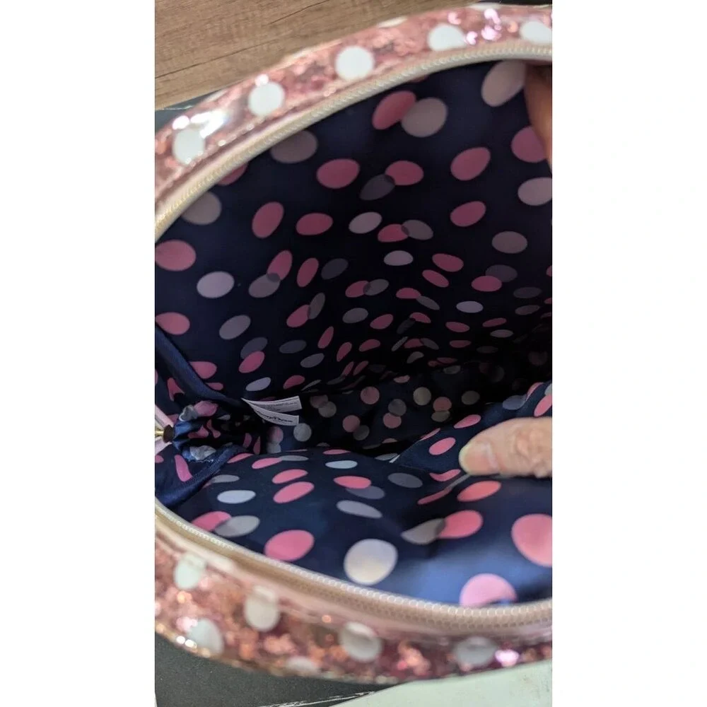 Disney‎ Parks Minnie Mouse Rose Gold Sequin Polka Dot 12 inch Backpack Pink