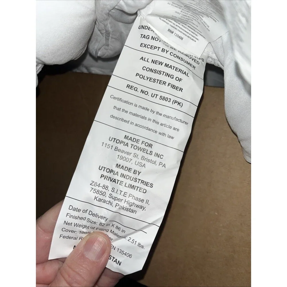 Utopia Bedding Full Size Comforter Quilted White Box Stitched  82 x86