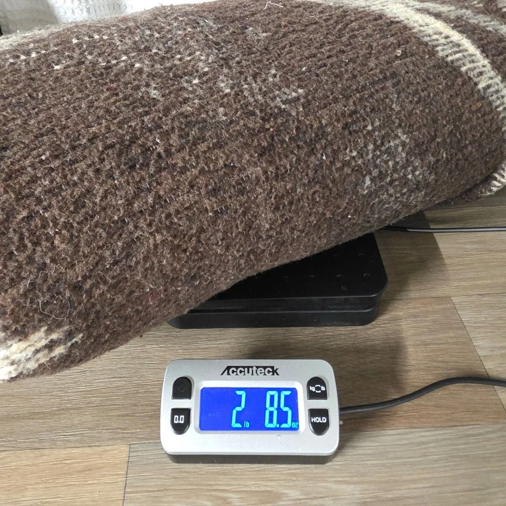 Vintage Lion Throw Blanket Reversible Acrylic Plush Brown‎ Cream 53x72