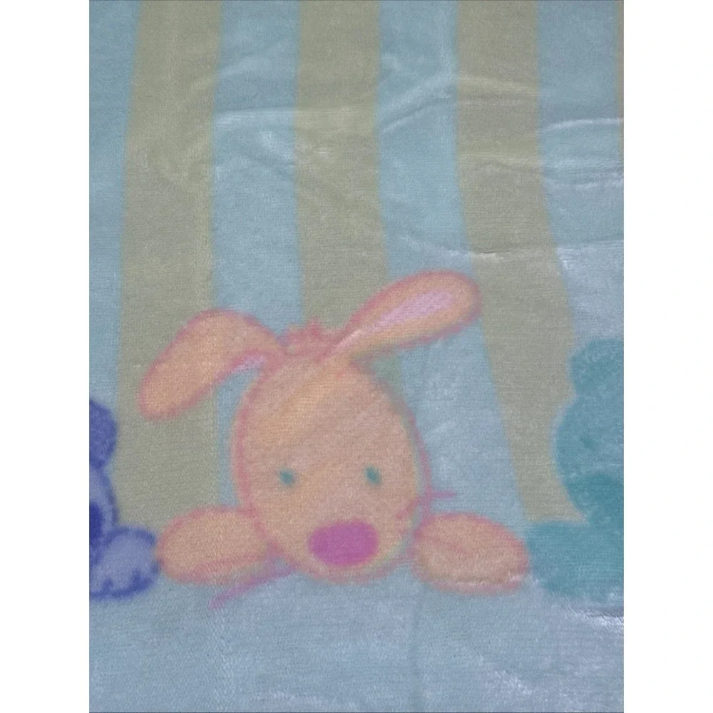 Vintage Carters Tykes Baby Blanket Patel Green Yellow 45