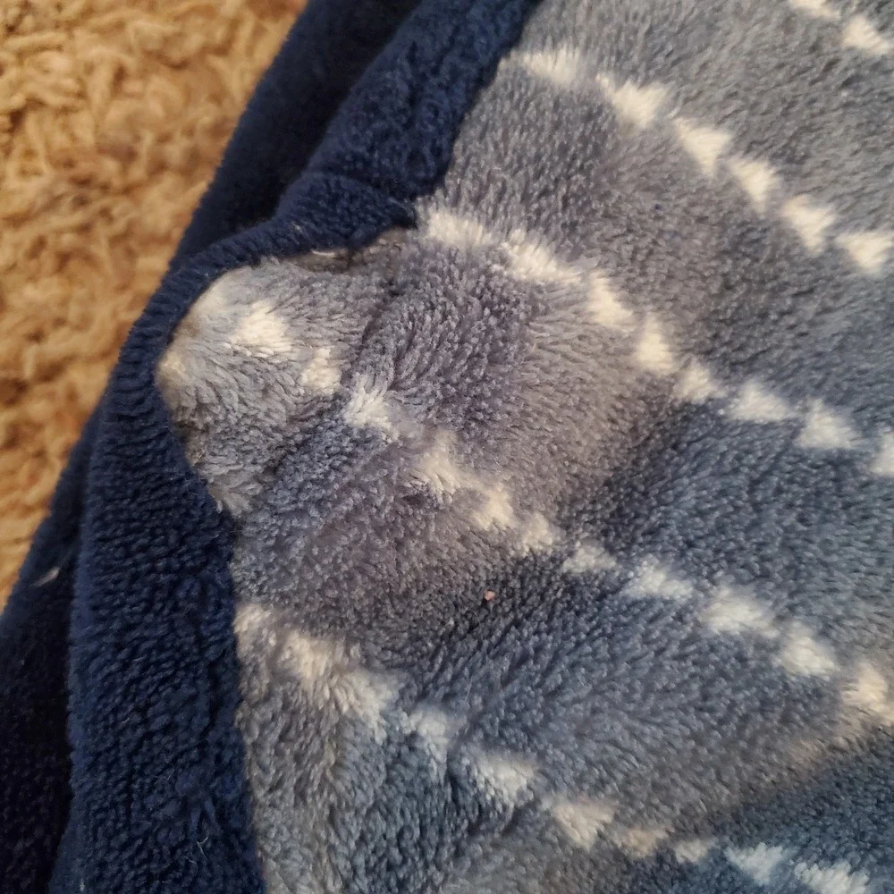 Parents Choice Navy Blue Dinosaur Arrow Stripe Triangle Baby Blanket Plush Lovey