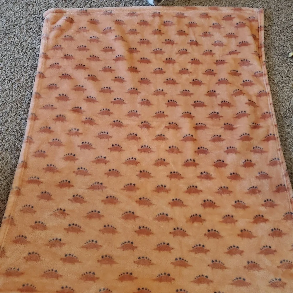 Dinosaur Stegosaurus Hudson Baby Plush Blanket Orange
