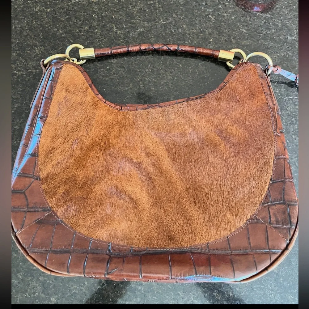 Brahmin Calf Hair and Leather Hobo Bag
