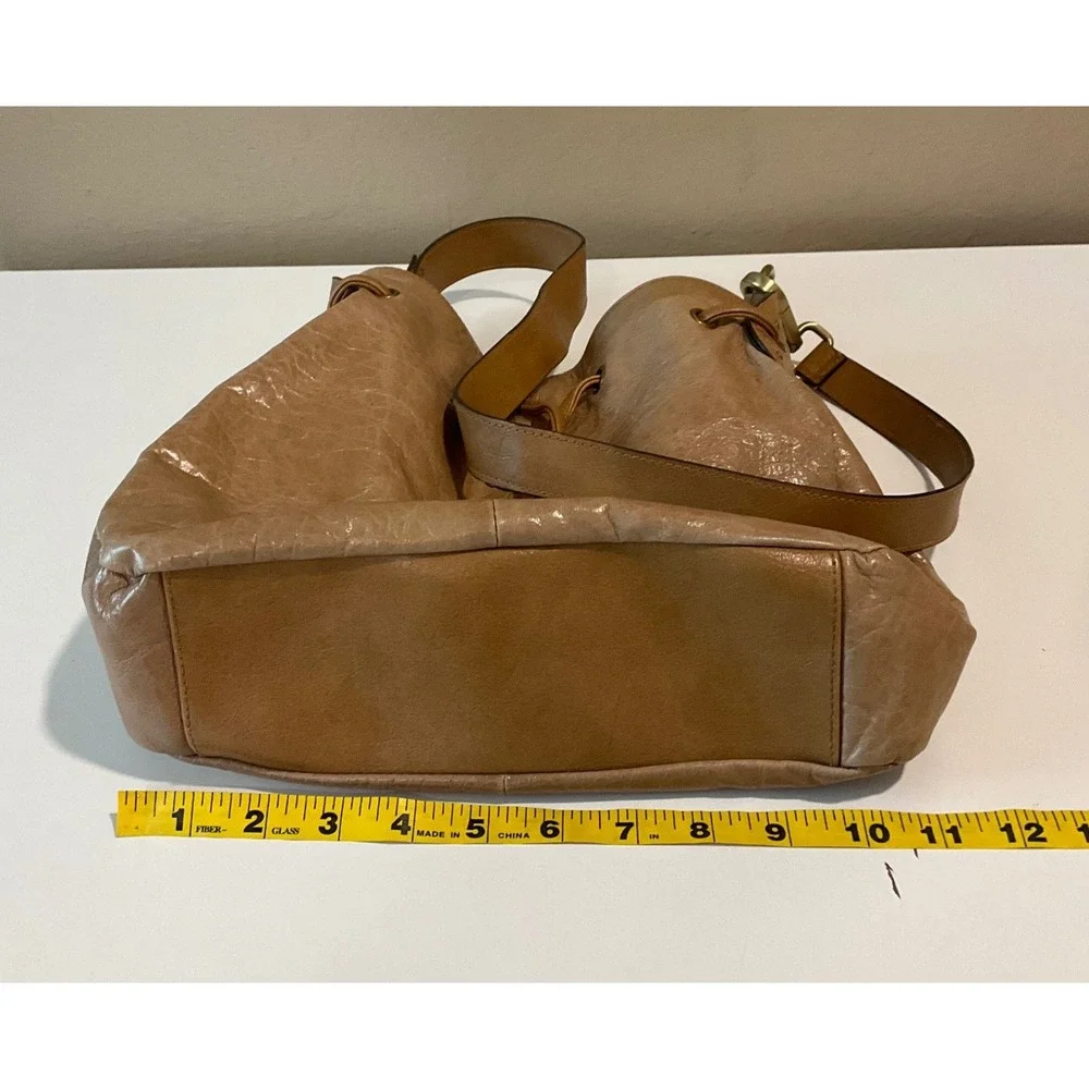 Hillard & Hanson Vtg‎ Leather Boho Bucket Shoulder Bag Purse Hippie Rivets Y2K