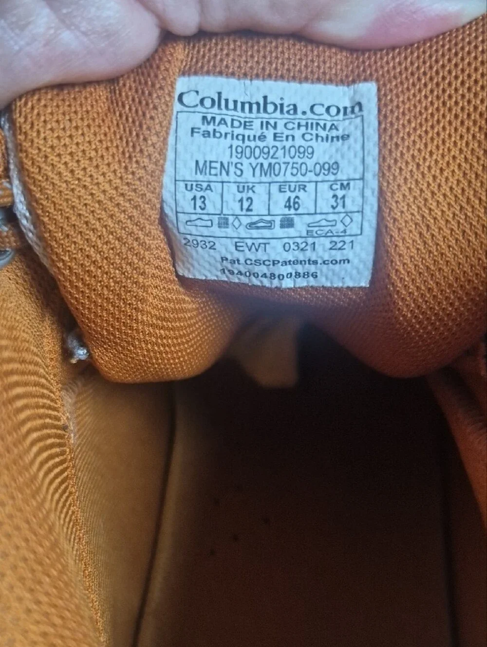 Columbia Men’s Light Gray Hiking Boots with Orange Laces
