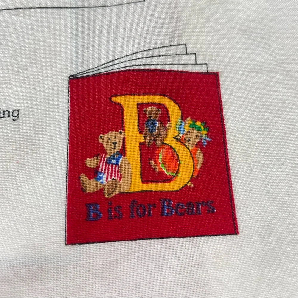 Cloth Book Kit B is for Bears Children DIY‎ Sewing Set of 2 Fabric Panels Craft