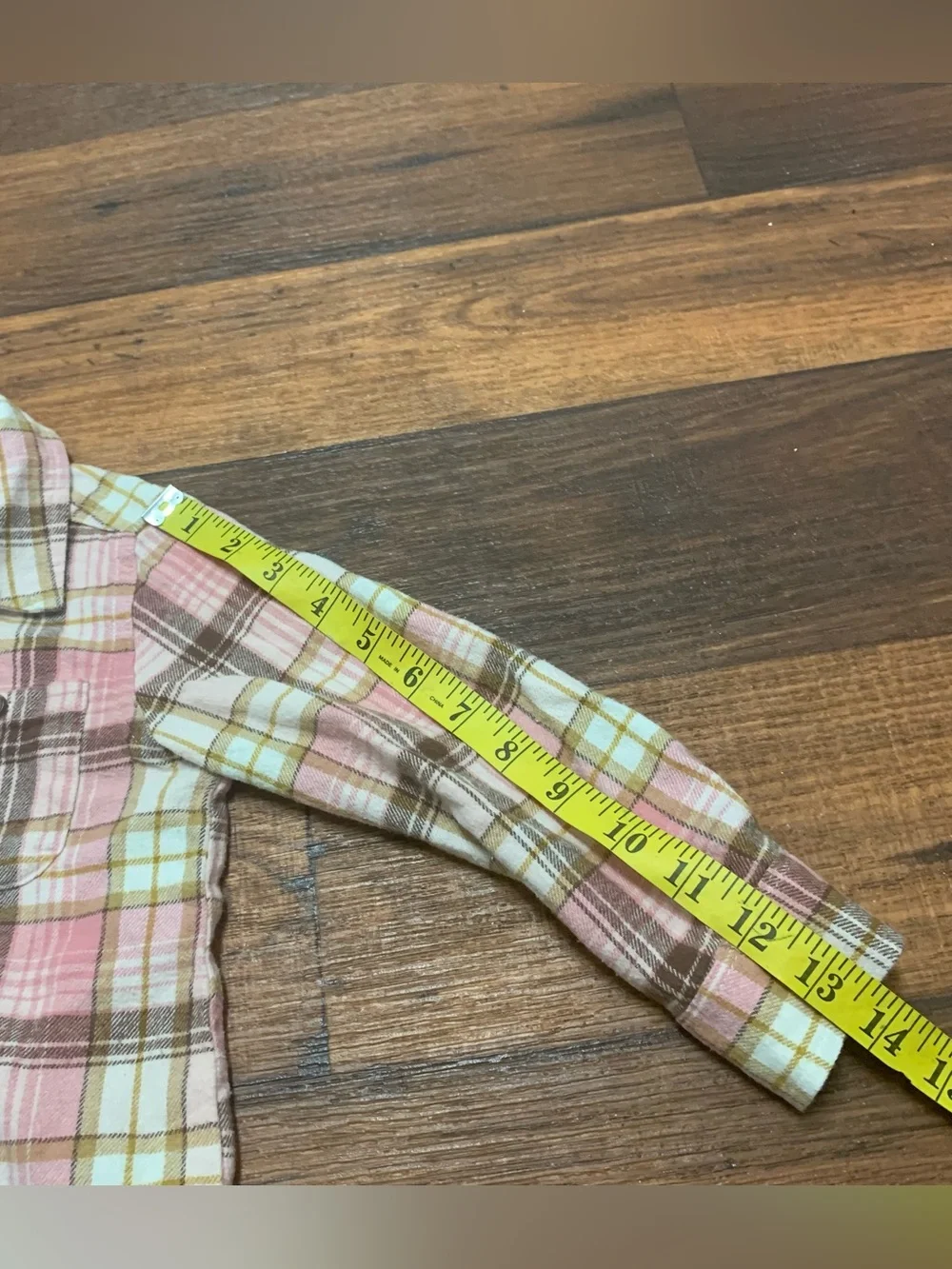 Old Navy Plaid Flannel Shirt Girls 4T Pink Brown Button Up Long Sleeve Cotton