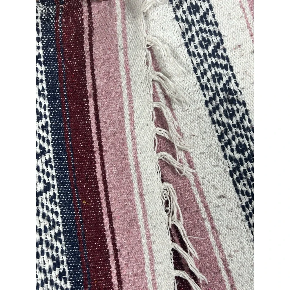 Vintage Wool Southwestern Blanket Mexican‎ Boho Western Aztec Falsa Saltillo