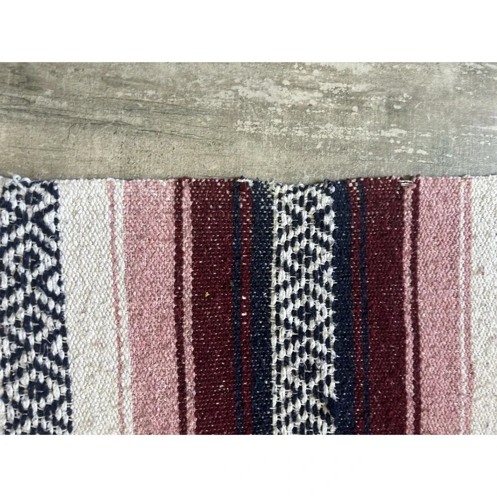 Vintage Wool Southwestern Blanket Mexican‎ Boho Western Aztec Falsa Saltillo