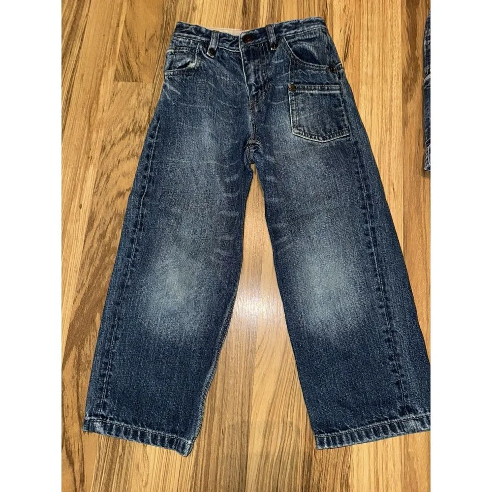 Old‎ Navy Gap Kids 1969 Jeans Shorts Vintage Blue Denim Wide Leg Boys 5 VTG Lot